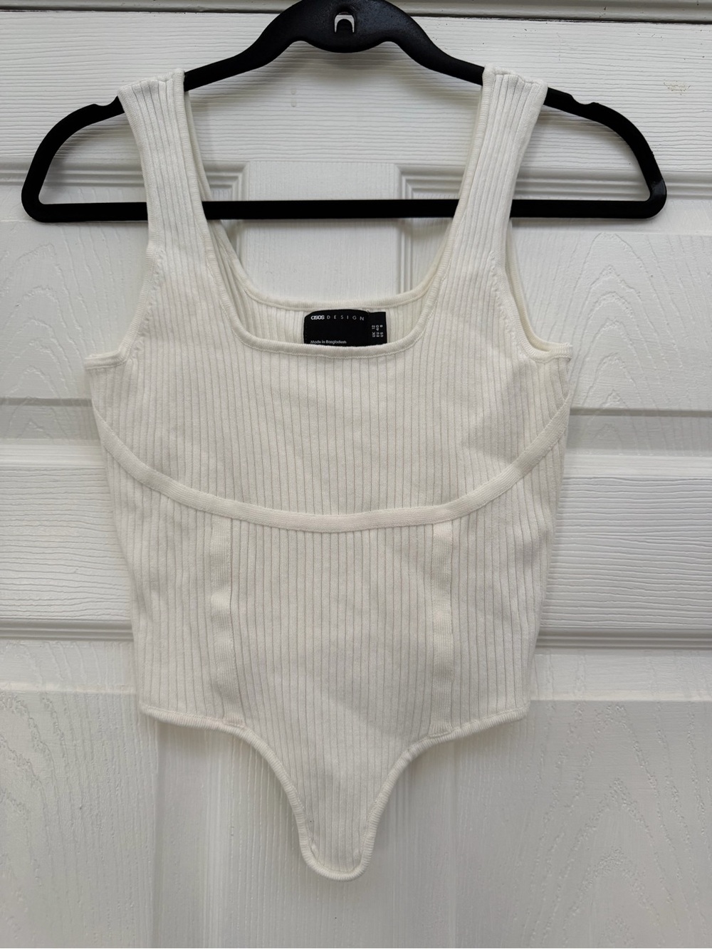ASOS Ribbed Cream One-Piece Tank